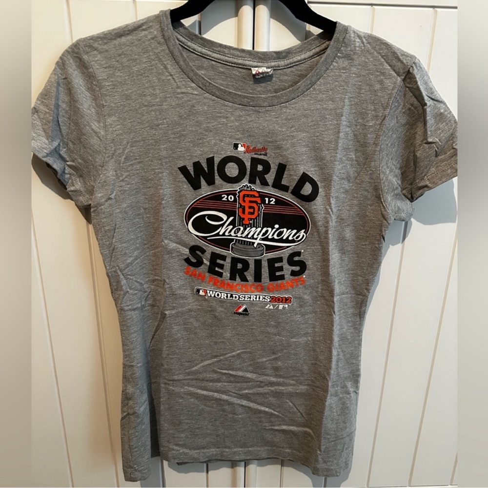 2012 SF Giants World Series Short Sleeve Gray T-Shirt - Size S